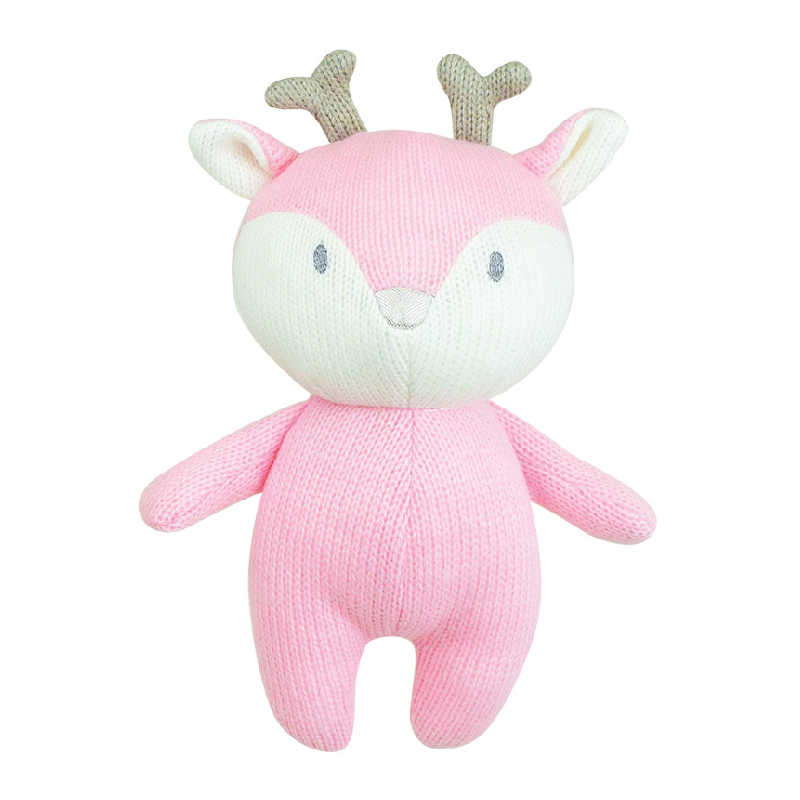  - tricotoy - plush with rattle - pink deer 20 cm 